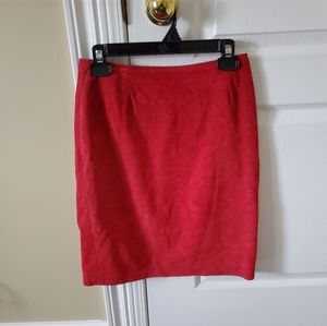Red Suede Skirt